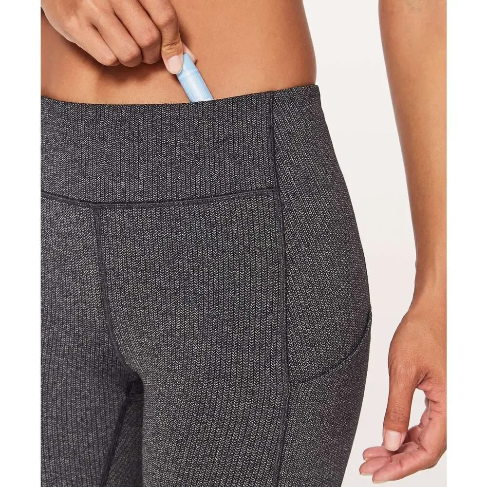 LULULEMON Speed Up Tight 28" Sz 4 Power Luxtreme Variegated Knit lack Heathered - Picture 3 of 12